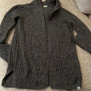 Girls hooded grey Abercrombie kids cardigan sweater